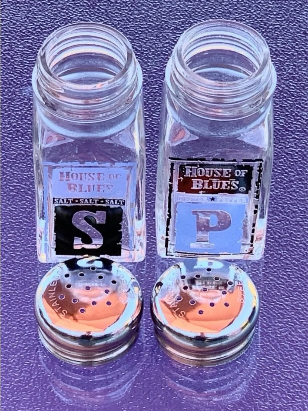 House of Blues Glass Salt and Pepper Shakers